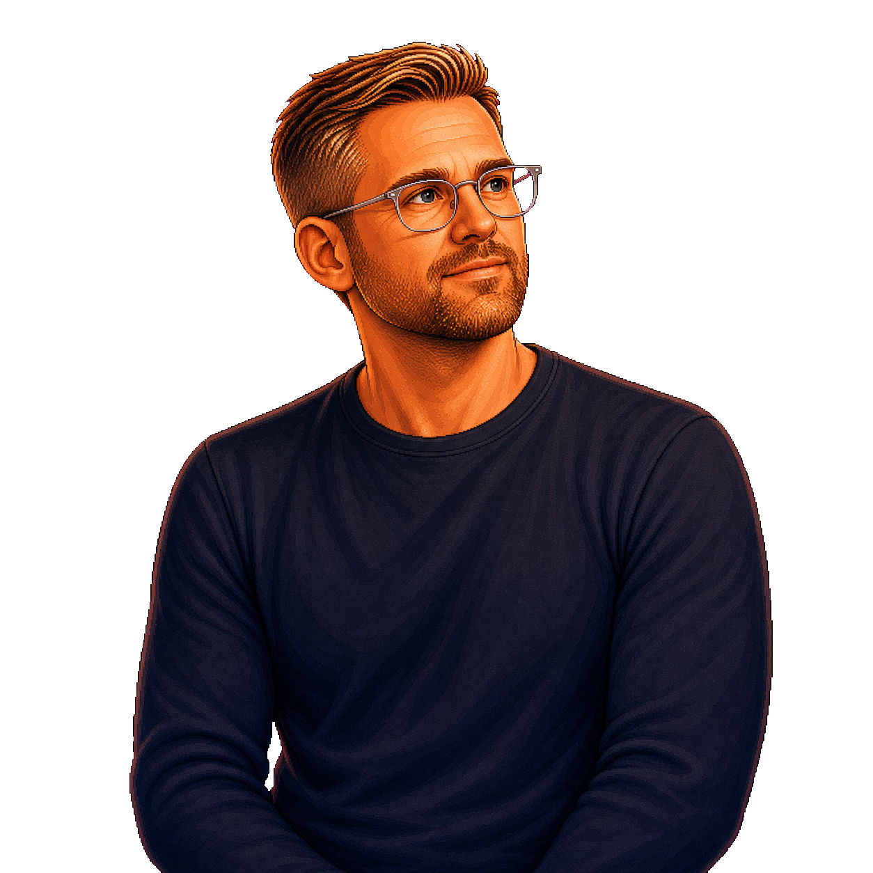Illustrated portrait of Guillaume Moigneu